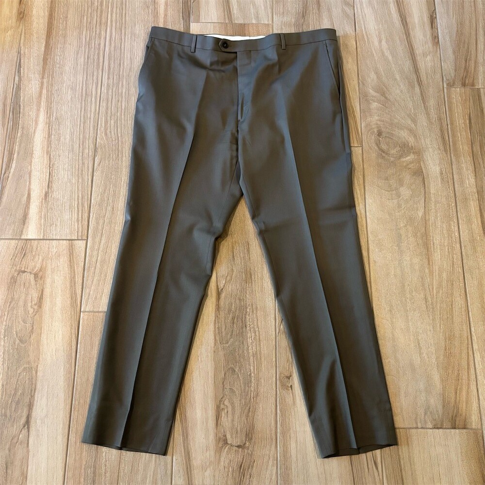 Awearness Kenneth Cole Dress Pants Mens 42x31 Brown Flat Front Slacks